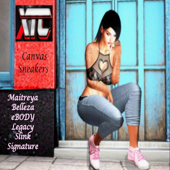 Second Life Marketplace - XTC Canvas Flat Sneakers - Pink
